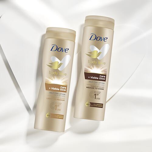 Samoopalovací přípravek Dove Body Love Care + Visible Glow Self-Tan Lotion 250 ml Medium to Dark