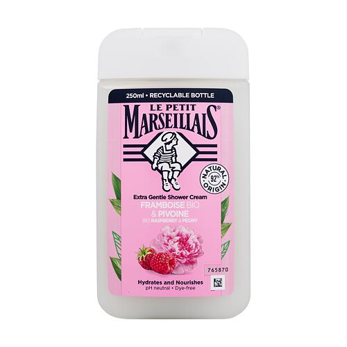 Sprchový krém Le Petit Marseillais Extra Gentle Shower Cream Organic Raspberry & Peony 250 ml poškozený flakon