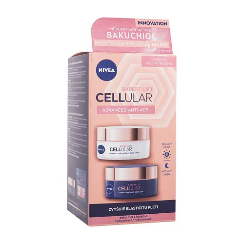 Denní pleťový krém Nivea Cellular Expert Lift Advanced Anti-Age Duo Pack 50 ml poškozená krabička Kazeta