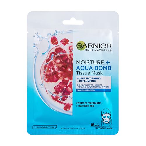 Pleťová maska Garnier Skin Naturals Moisture + Aqua Bomb 1 ks poškozený obal