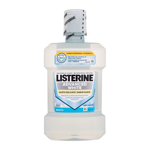 Ústní voda Listerine Advanced White Mild Taste Mouthwash 1000 ml poškozený flakon