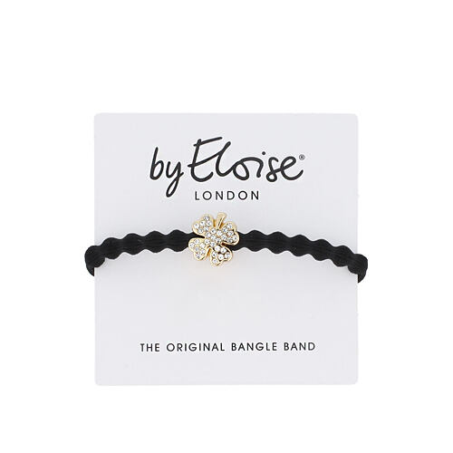 Gumička na vlasy By Eloise London Bling Charms Gold Diamanté Clover Leaf 1 ks Black