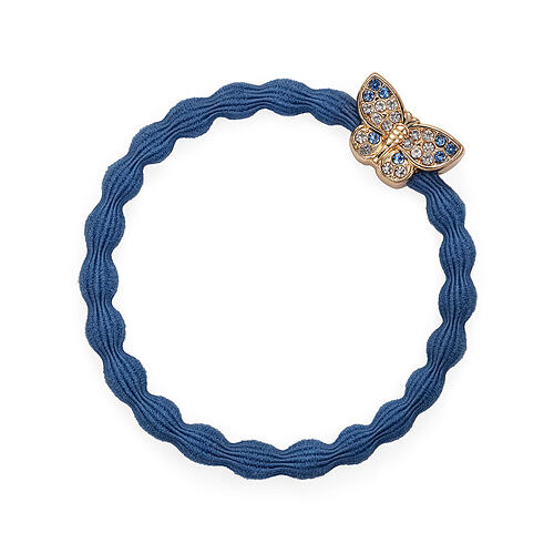 Gumička na vlasy By Eloise London Bling Charms Butterfly 1 ks Dove Blue