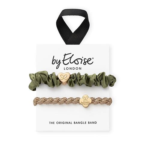Gumička na vlasy By Eloise London Bangle Set Gold & Olive 1 ks