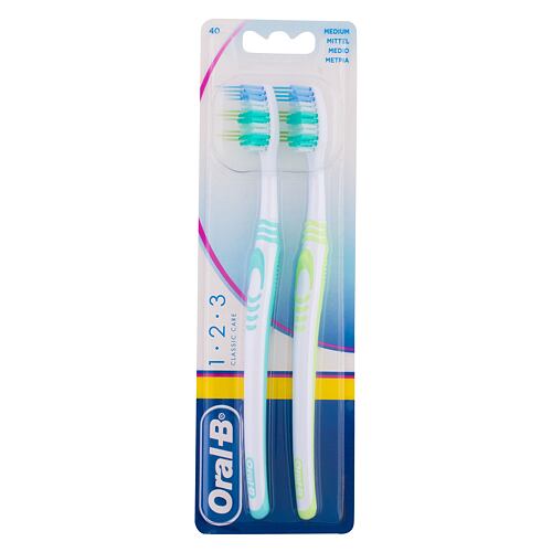 Klasický zubní kartáček Oral-B 1-2-3 Classic Medium 2 ks