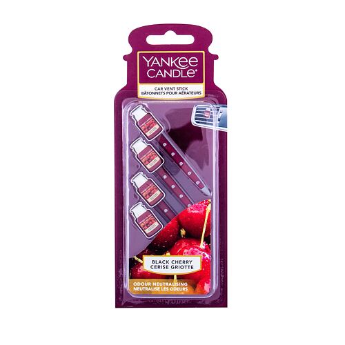 Vůně do auta Yankee Candle Black Cherry Vent Stick 4 ks poškozený obal