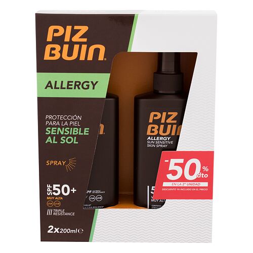 Opalovací přípravek na tělo PIZ BUIN Allergy Sun Sensitive Skin Spray SPF50+ 200 ml poškozená krabička Kazeta