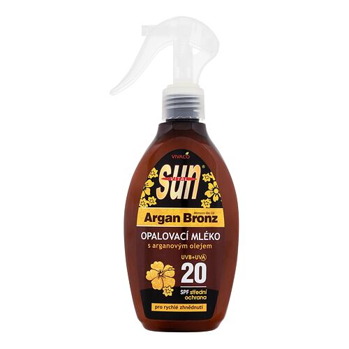 Opalovací přípravek na tělo Vivaco Sun Argan Bronz Suntan Lotion SPF20 200 ml