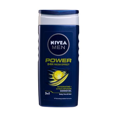 Sprchový gel Nivea Men Power Fresh 250 ml poškozený flakon