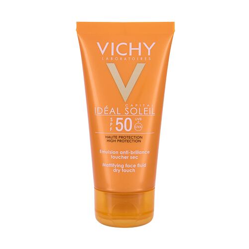 Opalovací přípravek na obličej Vichy Idéal Soleil Mattifying Face Fluid SPF50 50 ml poškozená krabička