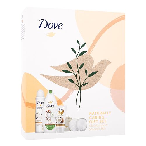 Sprchový gel Dove Naturally Caring Gift Set 225 ml poškozená krabička Kazeta