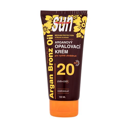 Opalovací přípravek na tělo Vivaco Sun Argan Bronz Oil Tanning Cream SPF20 100 ml