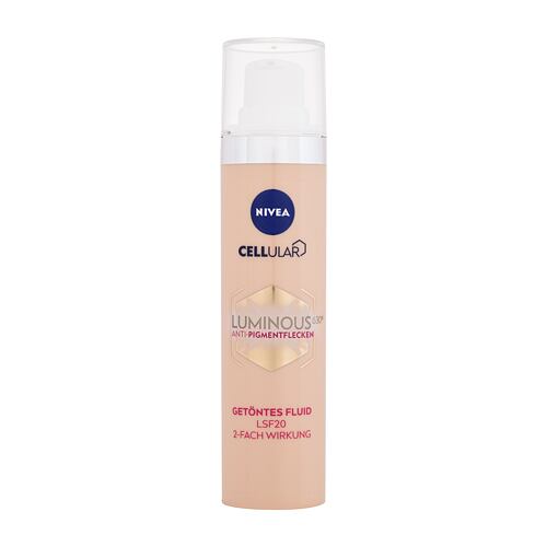 Denní pleťový krém Nivea Luminous 630 Antispot Tinted Fluid SPF20 40 ml poškozená krabička