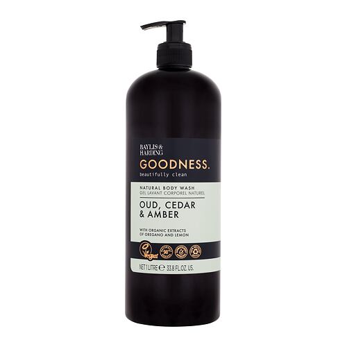 Sprchový gel Baylis & Harding Goodness Oud, Cedar & Amber Natural Body Wash 1000 ml