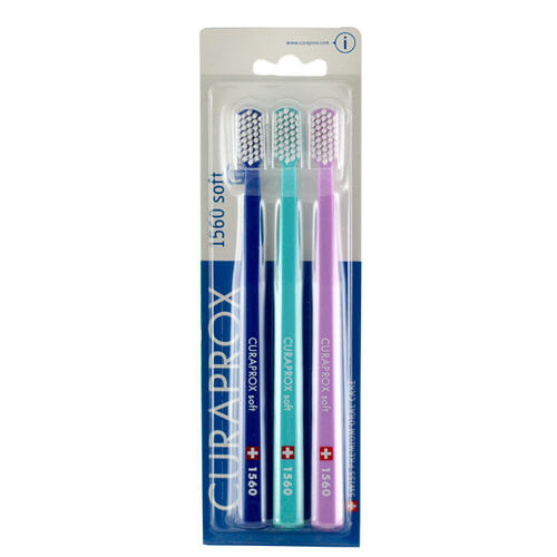 Klasický zubní kartáček Curaprox 1560 Soft Trio 3 ks poškozený obal