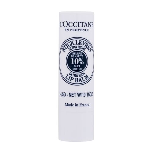 Balzám na rty L'Occitane Shea Butter Ultra Rich Lip Balm Stick 4,5 g