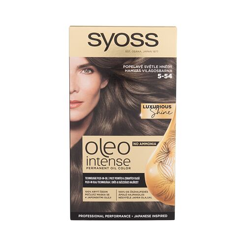 Barva na vlasy Syoss Oleo Intense Permanent Oil Color 50 ml 5-54 Ash Light Brown poškozená krabička