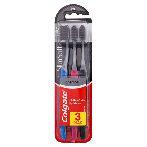 Klasický zubní kartáček Colgate Slim Soft Charcoal 3 ks