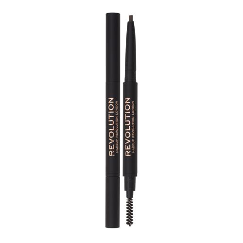 Tužka na obočí Makeup Revolution London Duo Brow Definer 0,25 g Medium Brown poškozená krabička