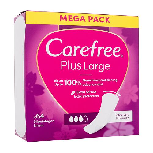 Slipová vložka Carefree Plus Large Unscented 64 ks poškozená krabička