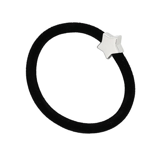 Gumička na vlasy By Eloise London Velvet Silver Star Black 1 ks Black