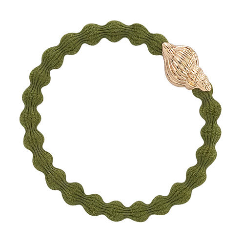 Gumička na vlasy By Eloise London Bling Charms Tropical Seashell Olive 1 ks Olive