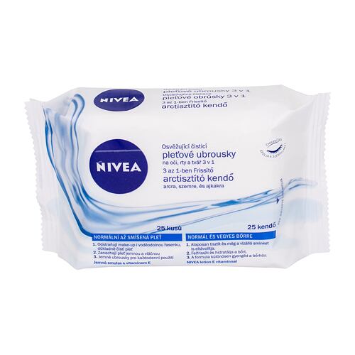 Čisticí ubrousky Nivea Cleansing Wipes Refreshing 3in1 25 ks