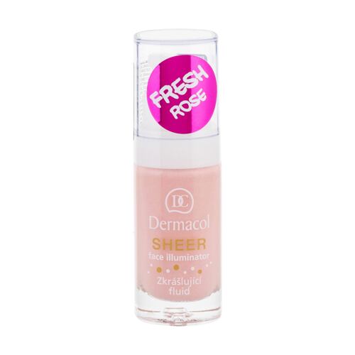 Podklad pod make-up Dermacol Sheer Face Illuminator 15 ml fresh rose poškozený flakon