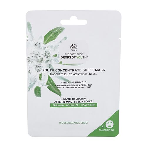 Pleťová maska The Body Shop Drops Of Youth Concentrate Sheet Mask 21 ml