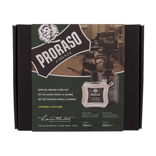 Šampon PRORASO Cypress & Vetyver Special Beard Care Set 200 ml poškozená krabička Kazeta