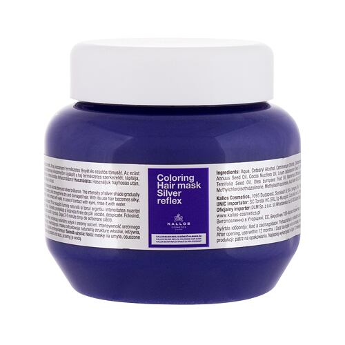Maska na vlasy Kallos Cosmetics Silver Reflex 275 ml poškozený flakon