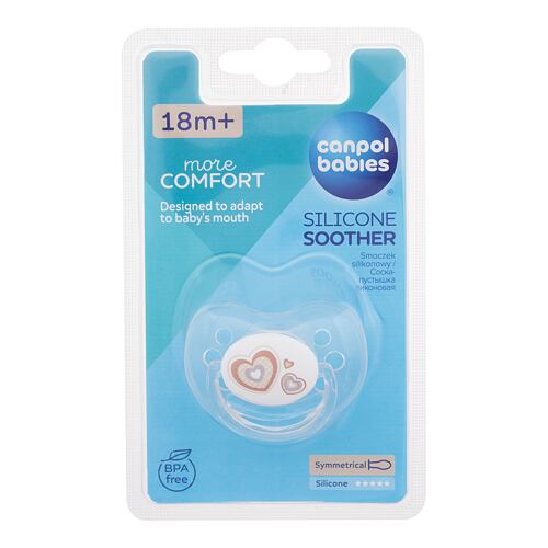 Dudlík Canpol babies Newborn Baby More Comfort Silicone Soother Hearts 18m+ 1 ks