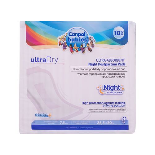 Porodnické vložky Canpol babies Ultra Dry Ultra-Absorbent Night Postpartum Pads 10 ks