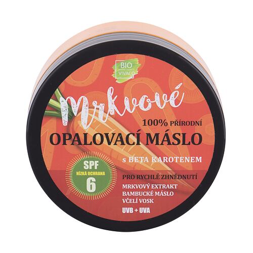 Opalovací přípravek na tělo Vivaco Bio Carrot Tanning Butter SPF6 150 ml poškozená krabička