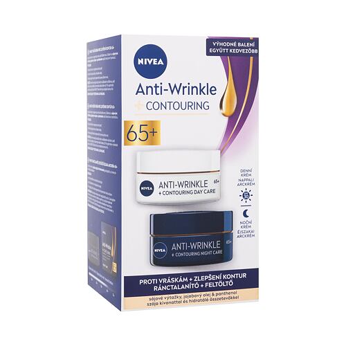 Denní pleťový krém Nivea Anti-Wrinkle + Contouring Duo Pack 50 ml poškozená krabička Kazeta