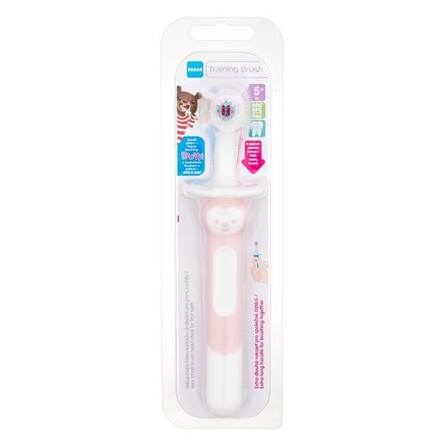 Klasický zubní kartáček MAM Baby´s Brush Training Brush 5m+ Pink 1 ks