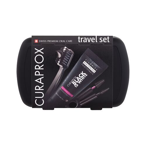 Klasický zubní kartáček Curaprox Black Is White Travel Set 1 ks