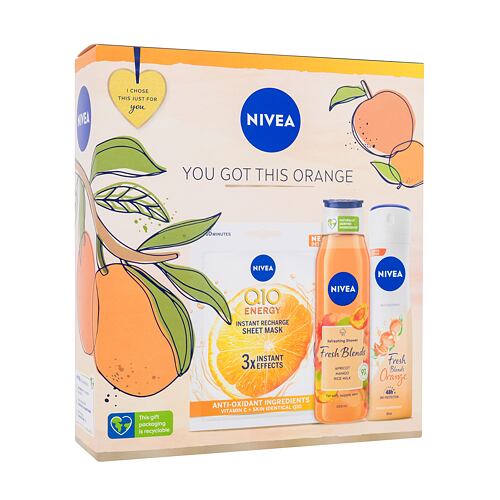 Sprchový gel Nivea You Got This Orange 300 ml poškozená krabička Kazeta