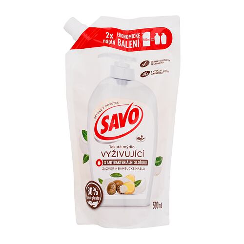 Tekuté mýdlo Savo Ginger & Shea Butter Nourishing Liquid Handwash Náplň 500 ml