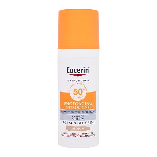 Opalovací přípravek na obličej Eucerin Sun Protection Photoaging Control Tinted Gel-Cream SPF50+ 50 ml Medium