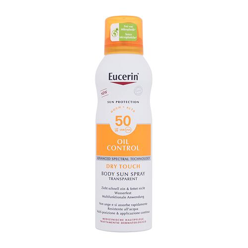 Opalovací přípravek na tělo Eucerin Sun Oil Control Body Sun Spray Dry Touch SPF50 200 ml