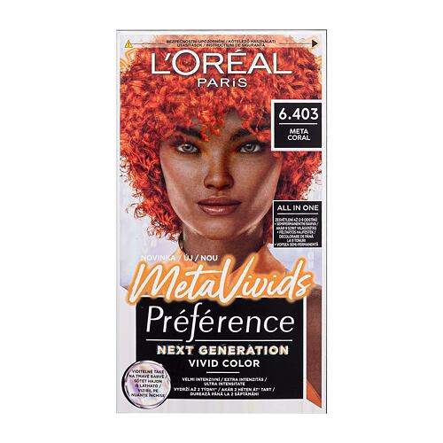 Barva na vlasy L'Oréal Paris Préférence Meta Vivids 75 ml 6.403 Meta Coral