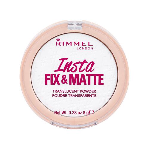 Pudr Rimmel London Insta Fix & Matte 8 g 001 Translucent poškozená krabička