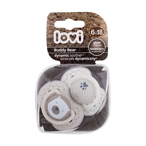 Dudlík LOVI Buddy Bear Dynamic Soother 6-18m 2 ks poškozený obal