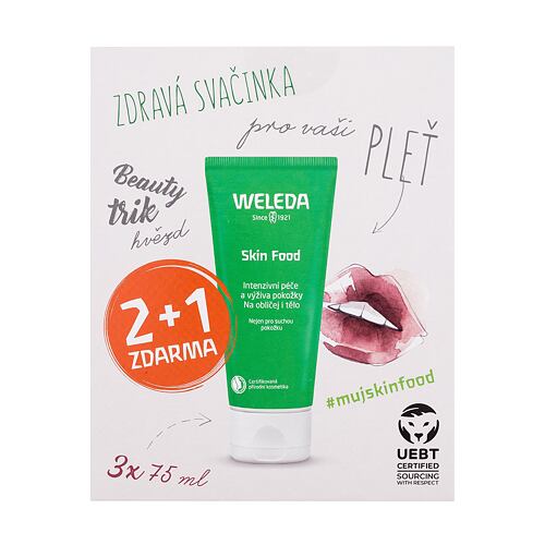 Denní pleťový krém Weleda Skin Food Face & Body 3x75 ml poškozená krabička