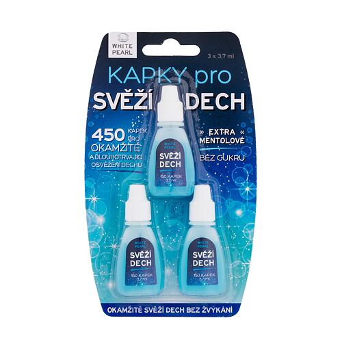 Ústní sprej White Pearl Fresh Breath Drops 3x3,7 ml poškozený obal