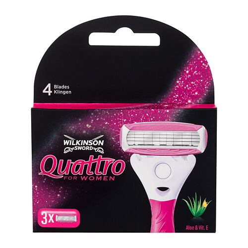 Náhradní břit Wilkinson Sword Quattro For Women 3 ks poškozená krabička