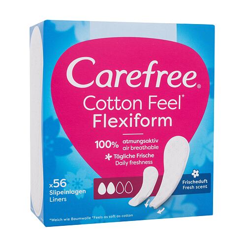 Slipová vložka Carefree Cotton Feel Flexiform Fresh Scent 56 ks poškozená krabička