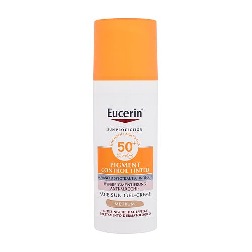 Opalovací přípravek na obličej Eucerin Sun Protection Pigment Control Tinted Gel-Cream SPF50+ 50 ml Medium bez krabičky