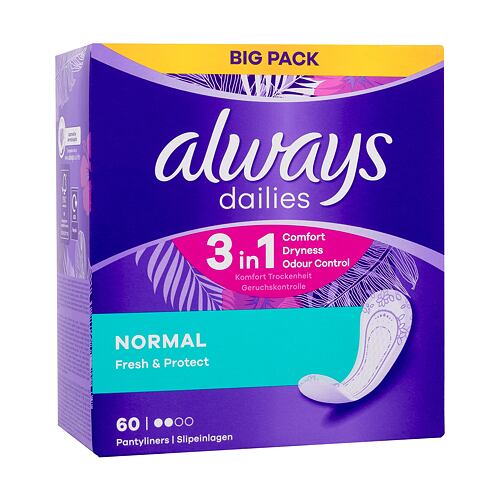 Slipová vložka Always Daily Fresh Normal Odour Lock 60 ks poškozená krabička